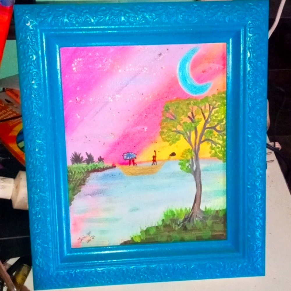 Painting by me it flows in black light